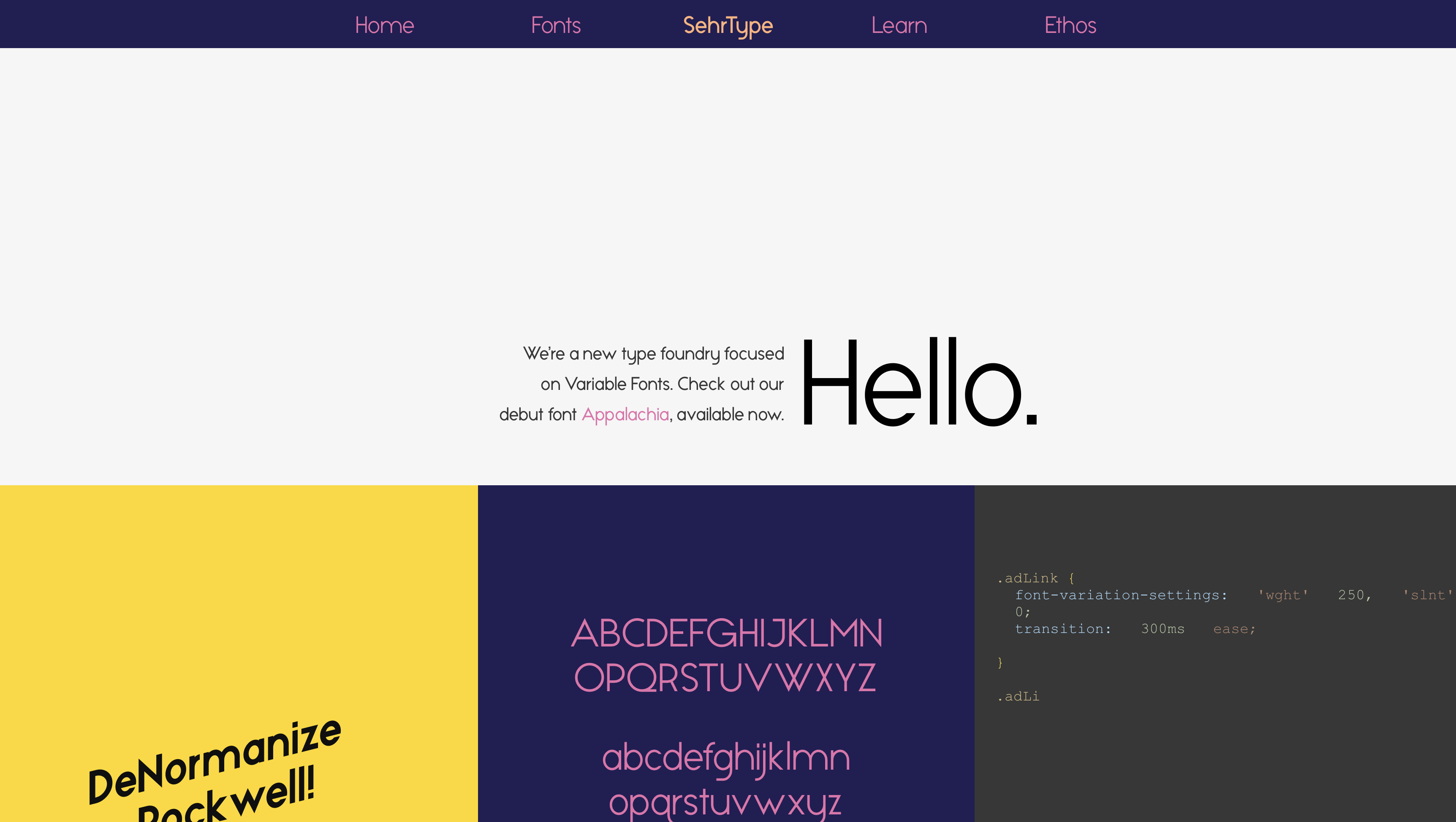 Sehr type project preview